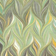 Green and Yellow Marbled Print Italian Paper ~ Tassotti